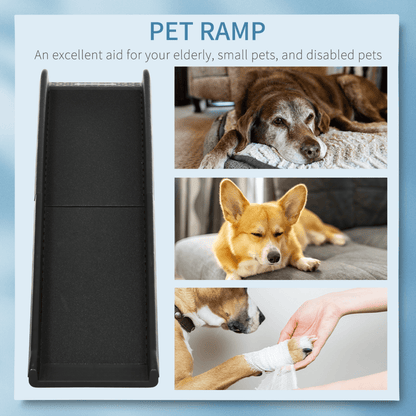 PawHut Foldable Pet Ramp Dog Car Ramp for SUVs, Cars w/ Removable Non-Slip Cover - Black