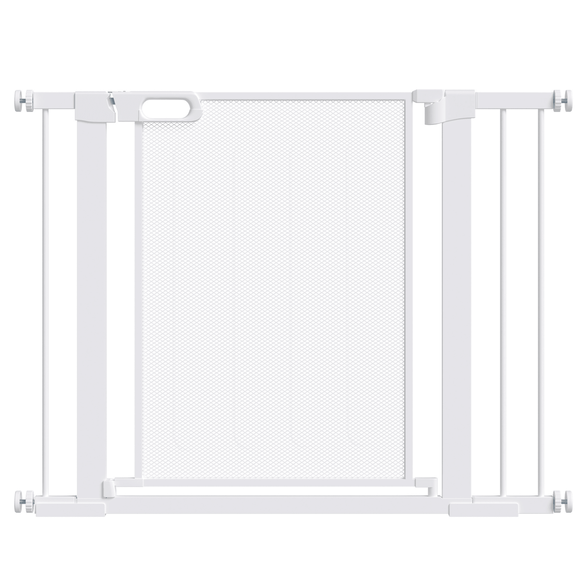 PawHut Pressure Fit Safety Gate for Doorways and Staircases, Dog Gate w/ Auto Closing Door, Pet Barrier for Hallways w/ Double Locking, Openings 75-103CM - White