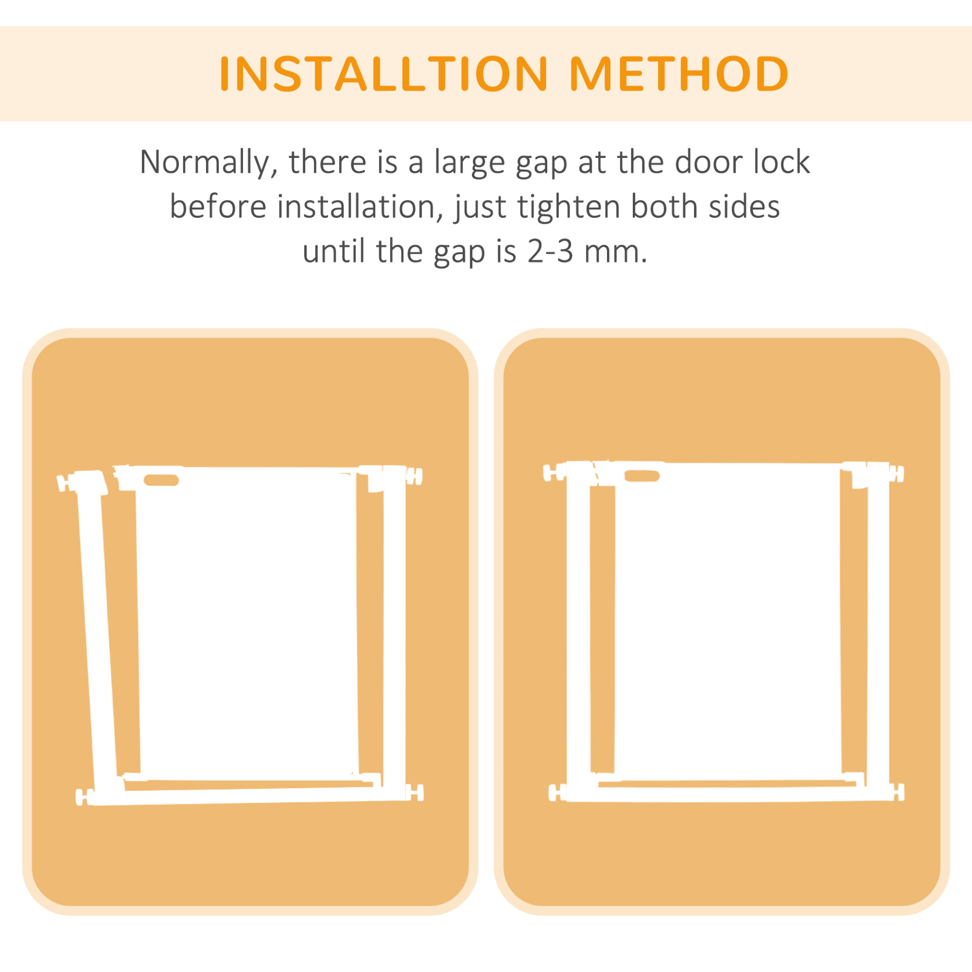 PawHut Pressure Fit Safety Gate for Doorways and Staircases, Dog Gate w/ Auto Closing Door, Pet Barrier for Hallways w/ Double Locking, Openings 75-82 cm - White