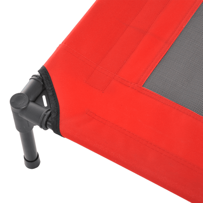 PawHut Raised Dog Bed Cooling Elevated Pet Cot with Breathable Mesh for Indoor Outdoor Red | Small - FluffePet