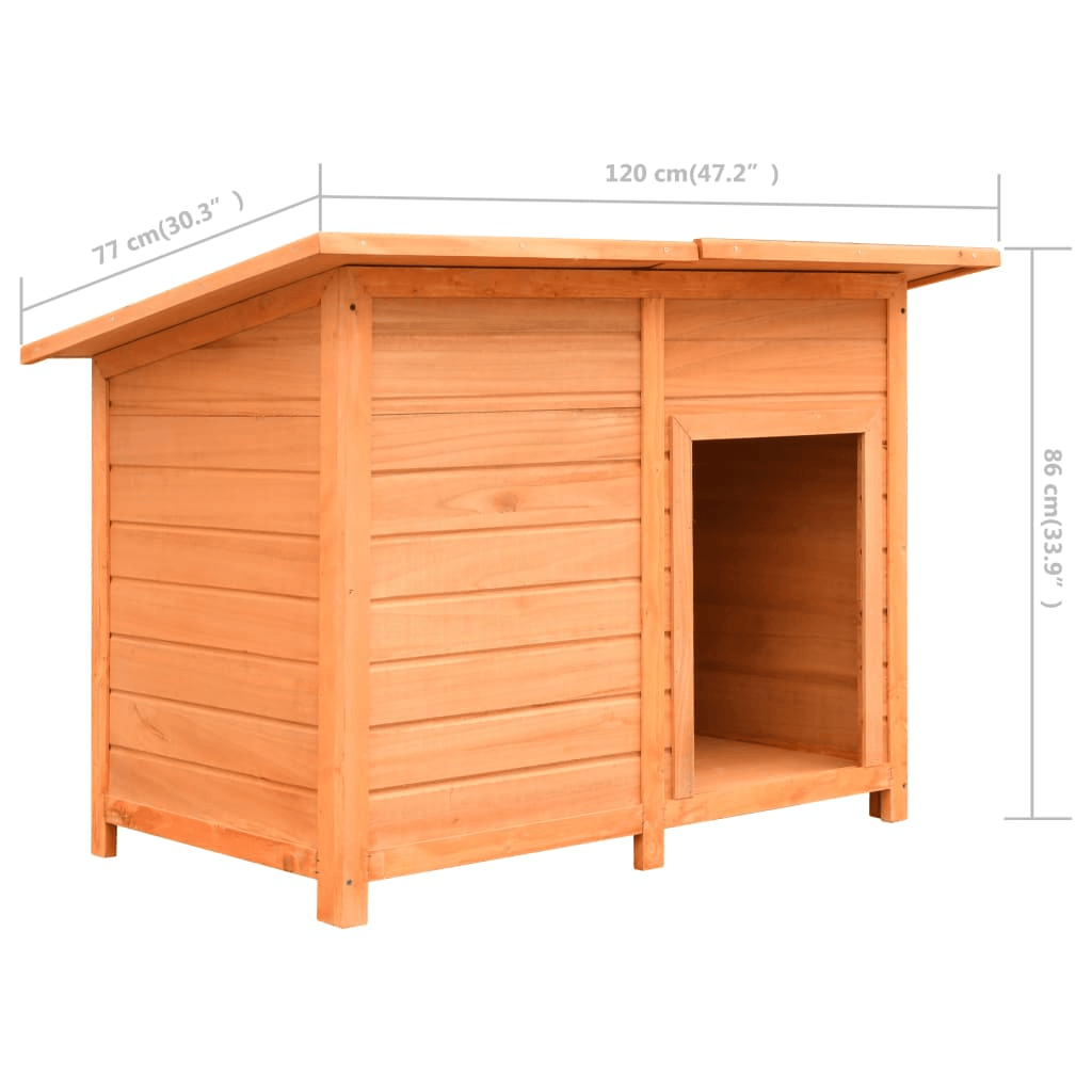 vidaXL Dog Cage Solid Pine & Fir Wood 120x77x86 cm