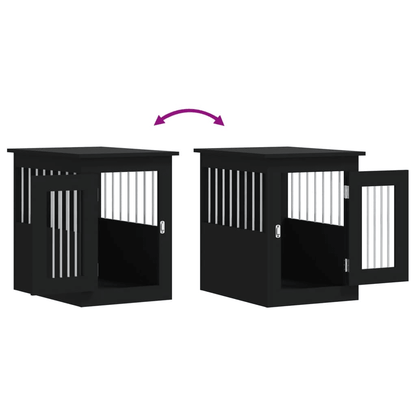 VidaXL Dog Crate Furniture | Black 45x62x59 cm - FluffePet