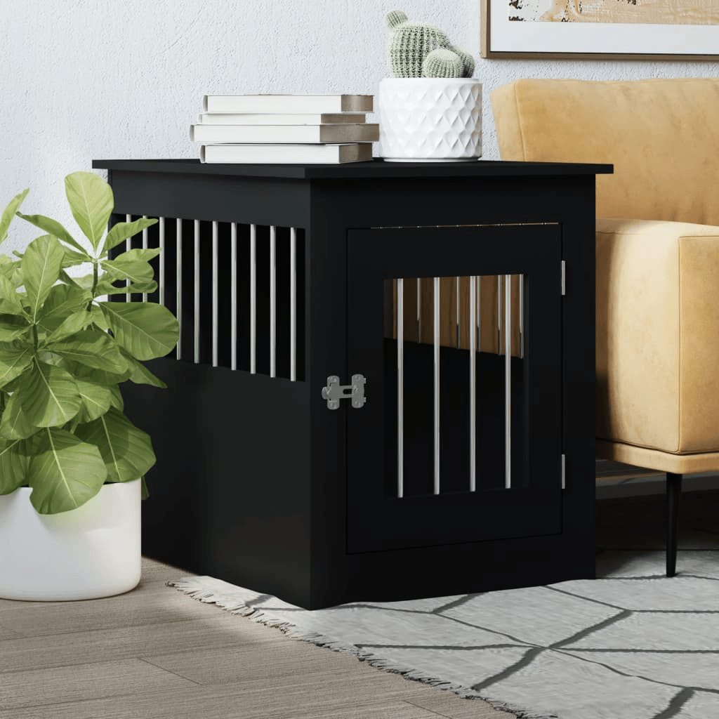 vidaXL Dog Crate Furniture Black 55x75x65 cm