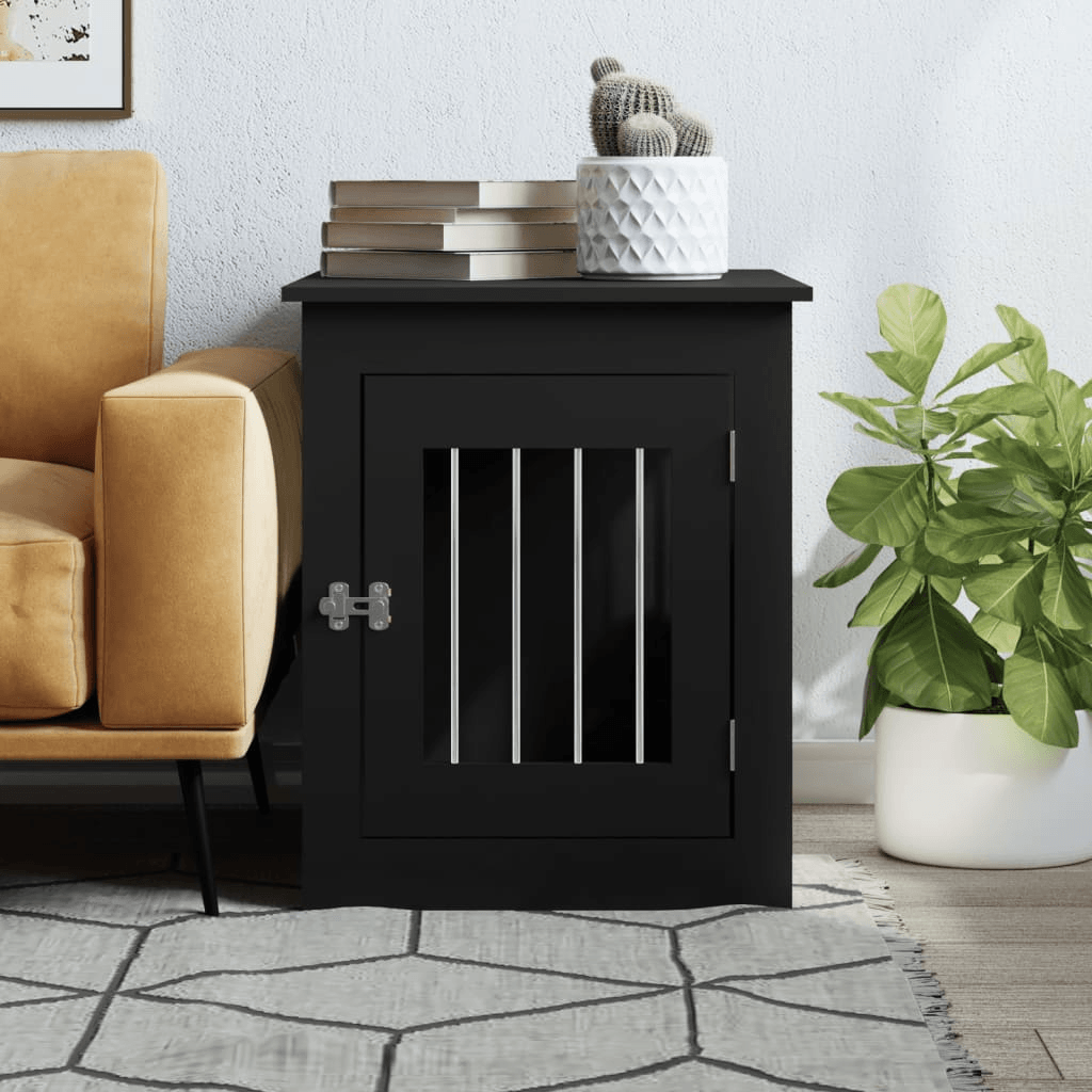 vidaXL Dog Crate Furniture Black 55x75x65 cm