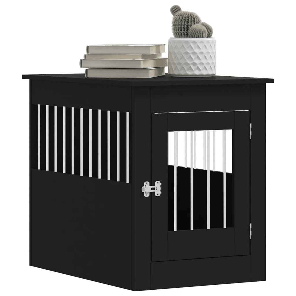 vidaXL Dog Crate Furniture Black 55x80x68 cm