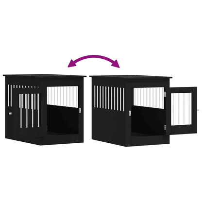 VidaXL Dog Crate Furniture | Black 55x80x68 cm - FluffePet