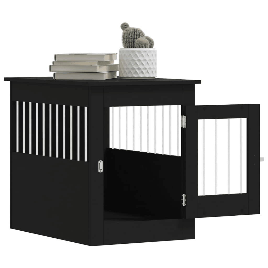 vidaXL Dog Crate Furniture Black 55x80x68 cm