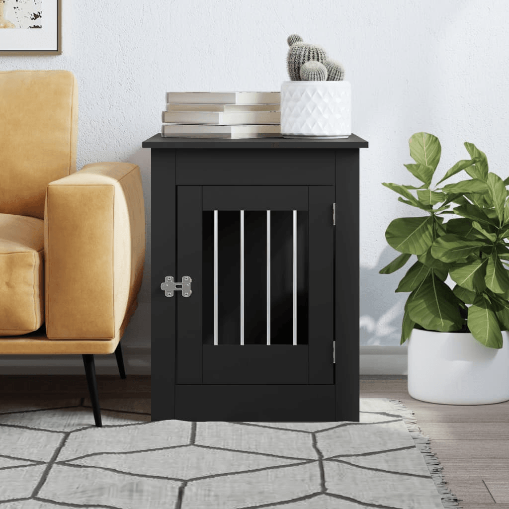 vidaXL Dog Crate Furniture Black 55x80x68 cm