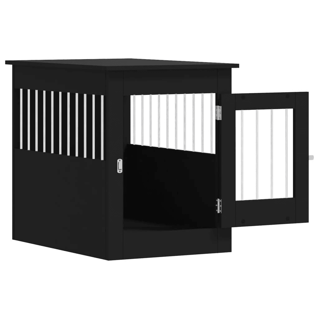 VidaXL Dog Crate Furniture | Black 55x80x68 cm - FluffePet