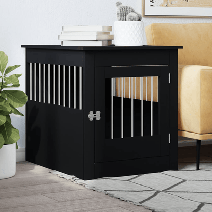 vidaXL Dog Crate Furniture Black 64.5x80x71 cm