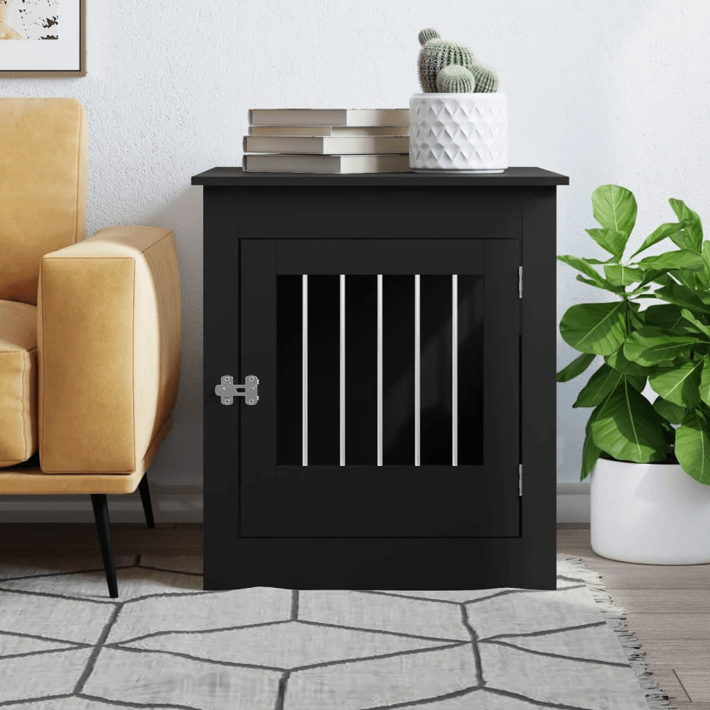 vidaXL Dog Crate Furniture Black 64.5x80x71 cm