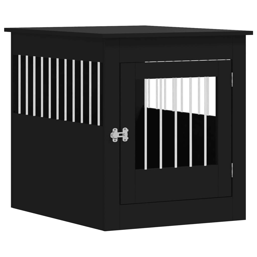 vidaXL Dog Crate Furniture Black 64.5x80x71 cm