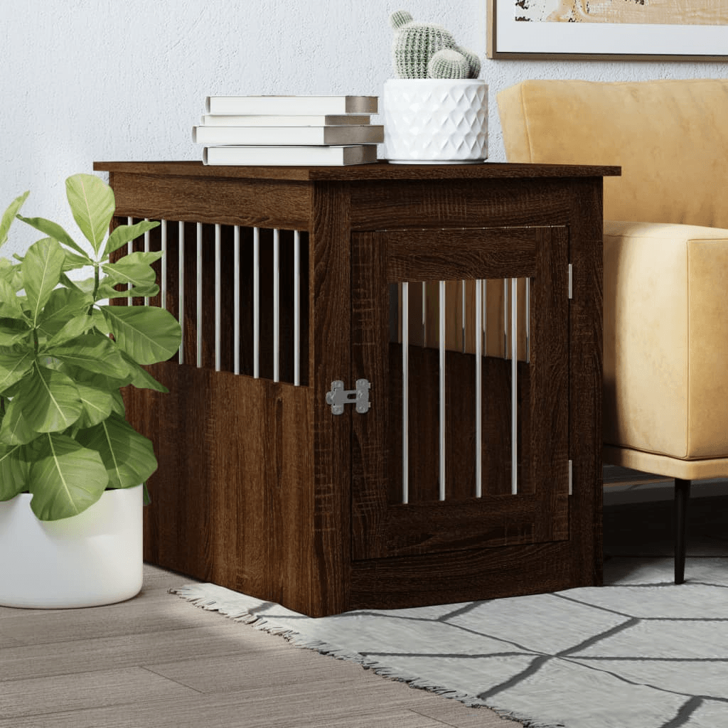 vidaXL Dog Crate Furniture Brown Oak 55x75x65 cm