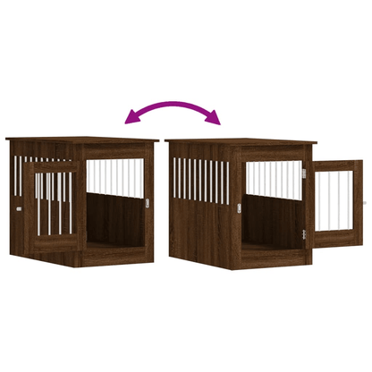 VidaXL Dog Crate Furniture | Brown Oak 55x80x68 cm - FluffePet