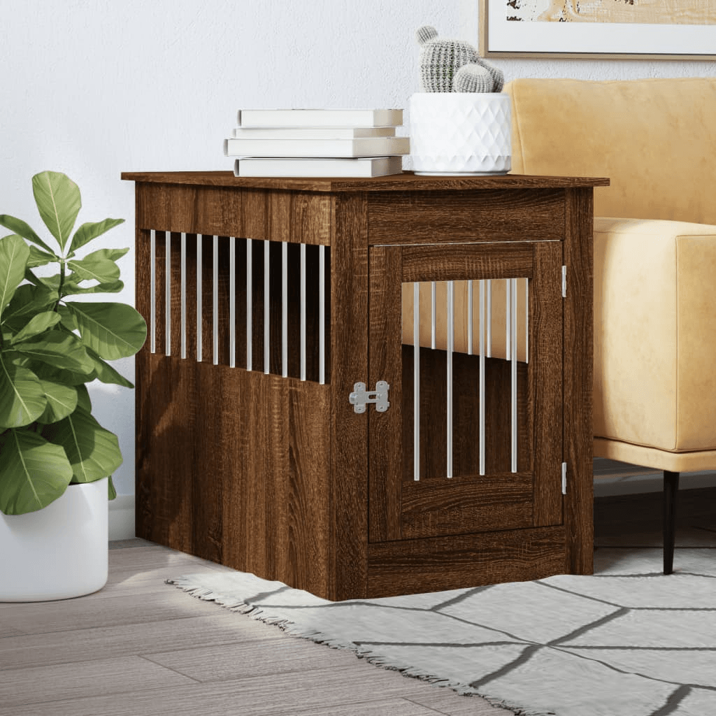 vidaXL Dog Crate Furniture Brown Oak 55x80x68 cm