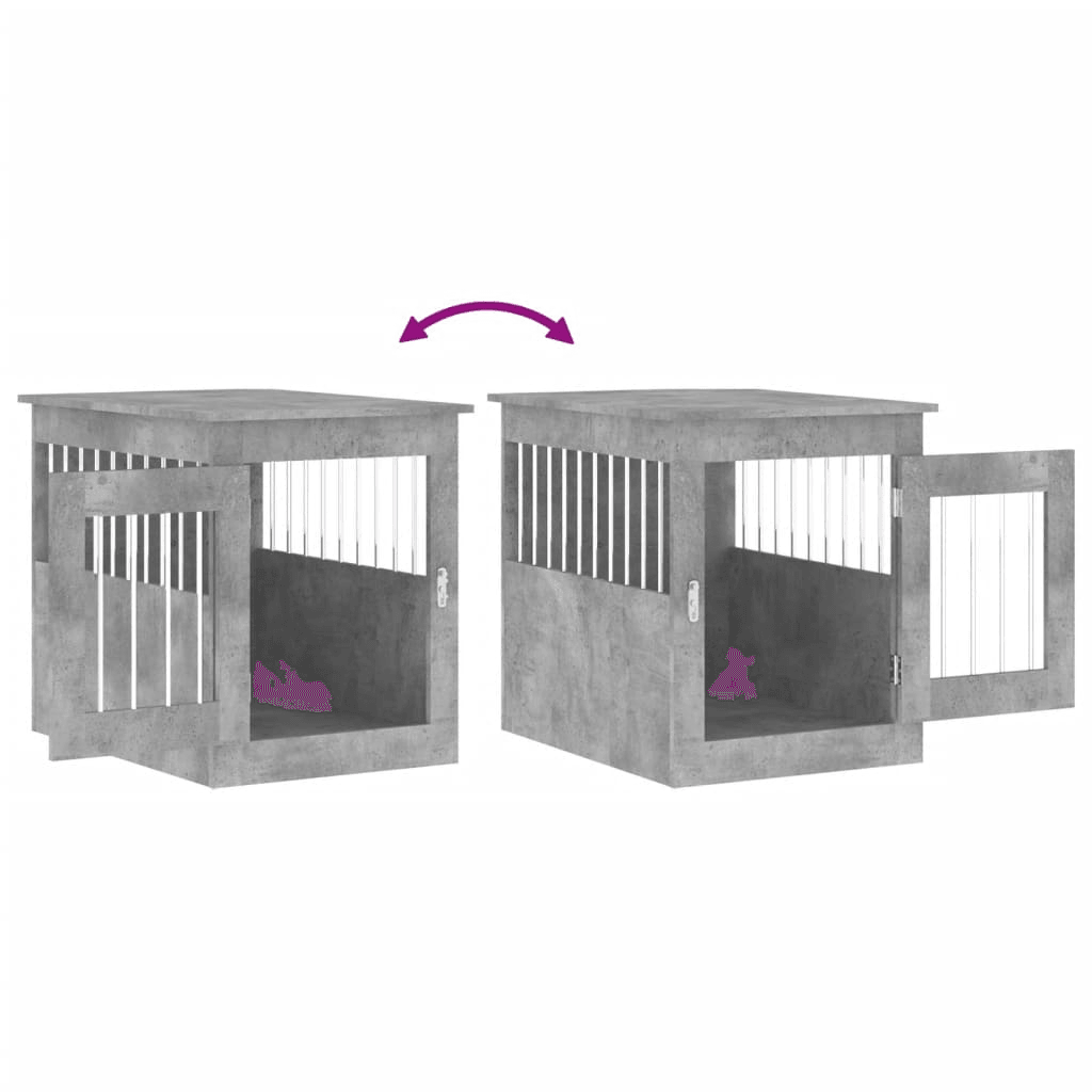 vidaXL Dog Crate Furniture Concrete Grey 55x75x65 cm