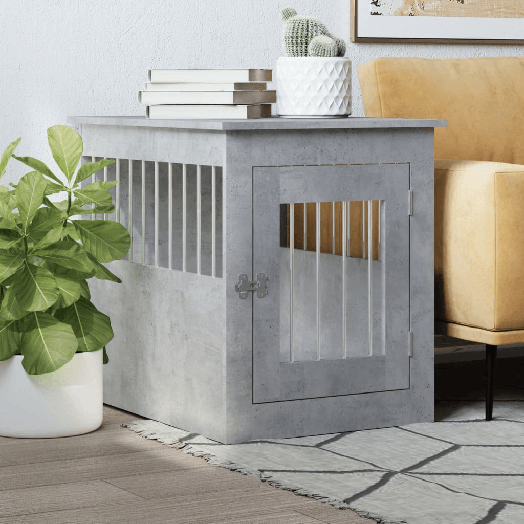 vidaXL Dog Crate Furniture Concrete Grey 55x75x65 cm