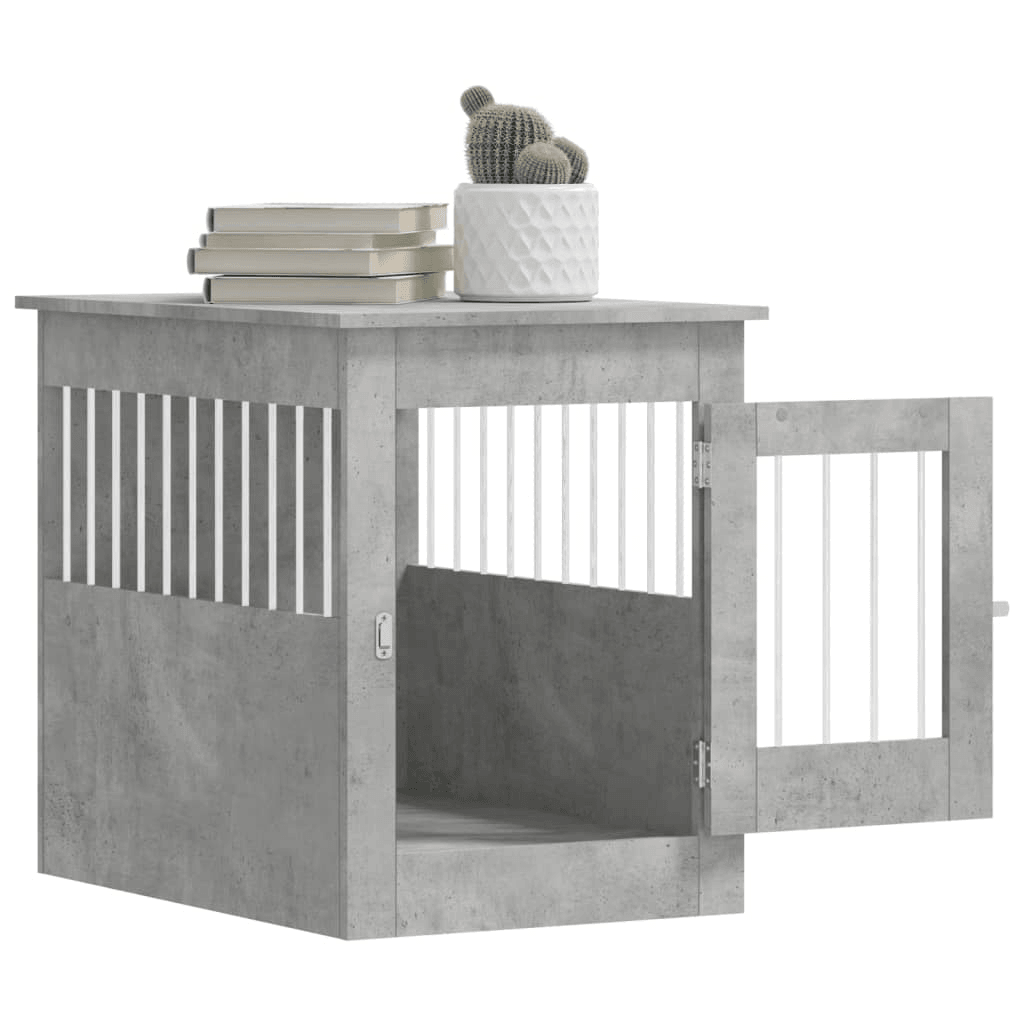 vidaXL Dog Crate Furniture Concrete Grey 55x80x68 cm 