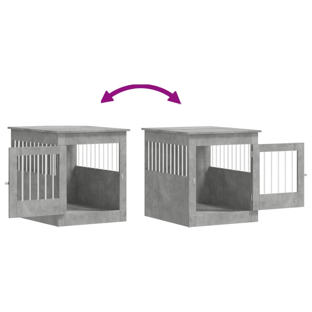 VidaXL Dog Crate Furniture | Concrete Grey 64.5x80x71 cm - FluffePet