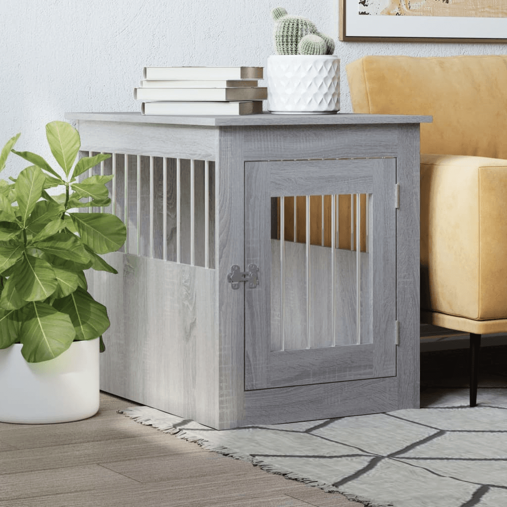 vidaXL Dog Crate Furniture Grey Sonoma 55x75x65 cm