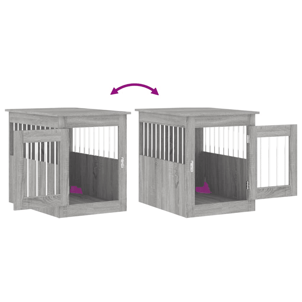 vidaXL Dog Crate Furniture Grey Sonoma 55x75x65 cm