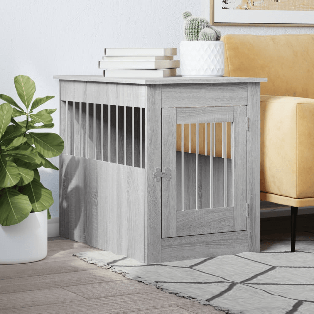 vidaXL Dog Crate Furniture Grey Sonoma 55x80x68 cm