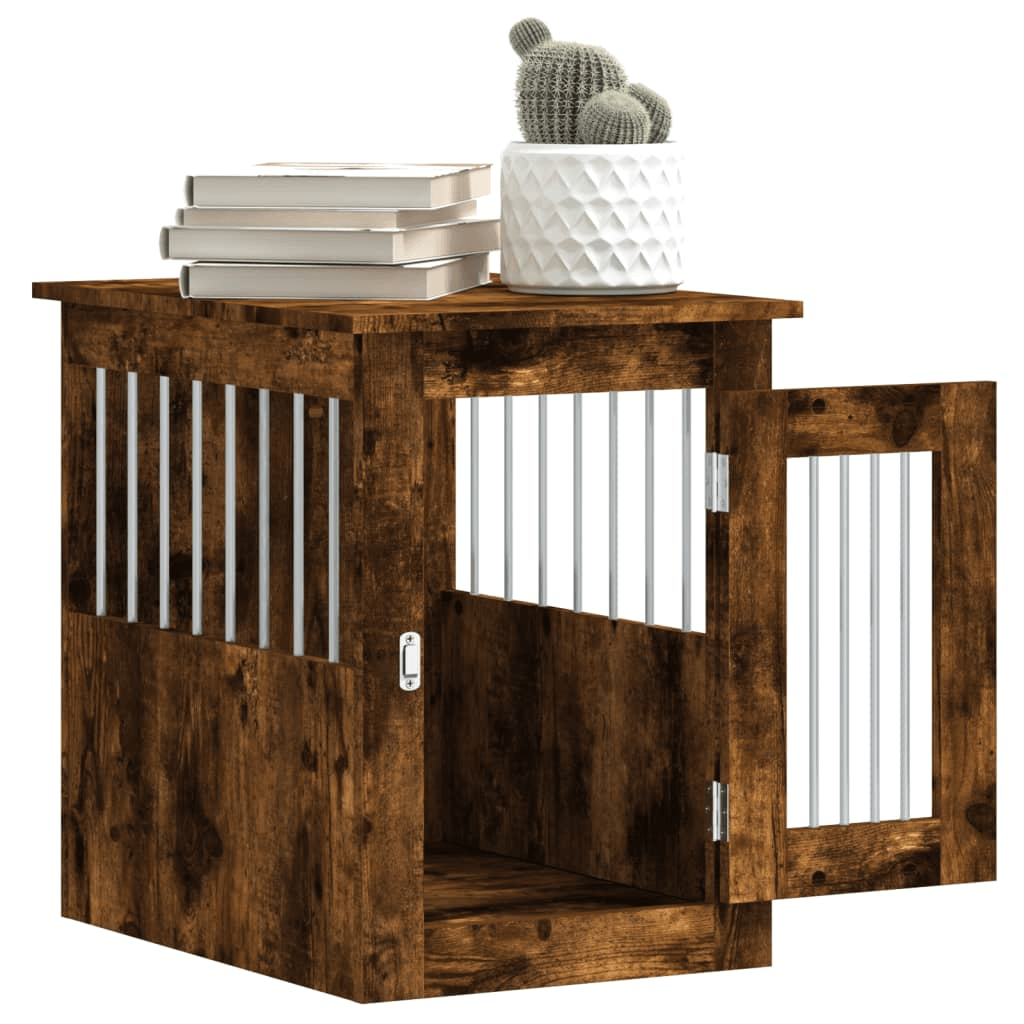 vidaXL Dog Crate Furniture Smoked Oak 45x62x59 cm