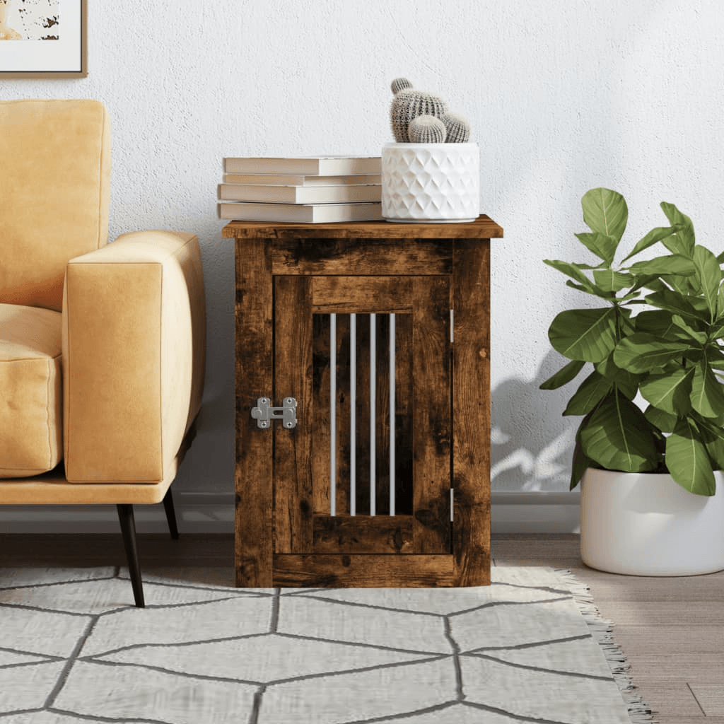 vidaXL Dog Crate Furniture Smoked Oak 45x62x59 cm