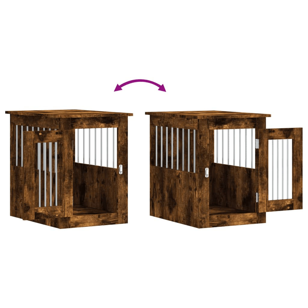 vidaXL Dog Crate Furniture Smoked Oak 45x62x59 cm