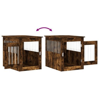 VidaXL Dog Crate Furniture | Smoked Oak 55x75x65 cm - FluffePet