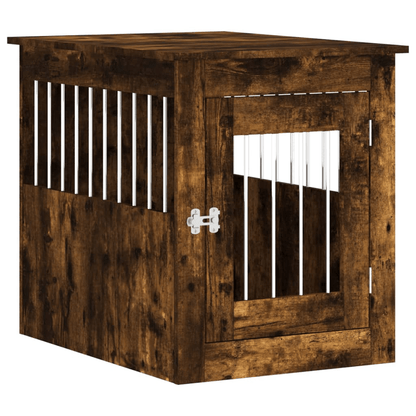 vidaXL Dog Crate Furniture Smoked Oak 55x75x65 cm 