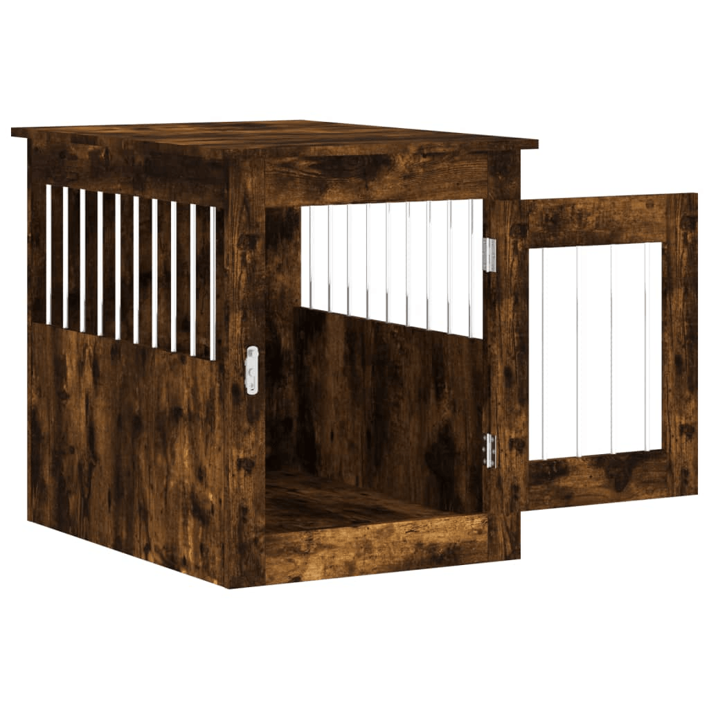 VidaXL Dog Crate Furniture | Smoked Oak 55x75x65 cm - FluffePet