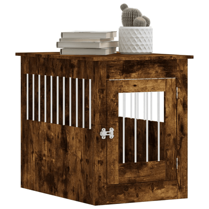 vidaXL Dog Crate Furniture Smoked Oak 55x80x68 cm