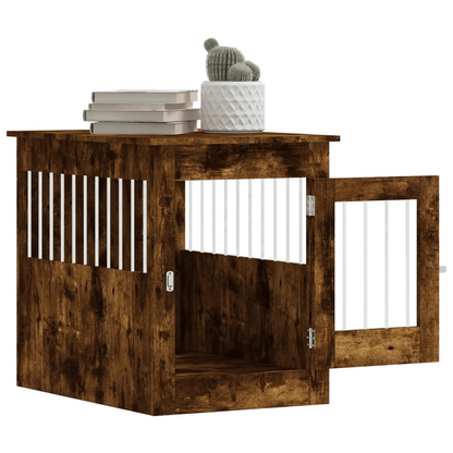 vidaXL Dog Crate Furniture Smoked Oak 55x80x68 cm