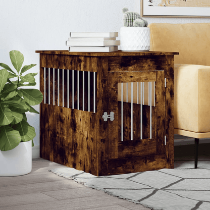 vidaXL Dog Crate Furniture Smoked Oak 55x80x68 cm