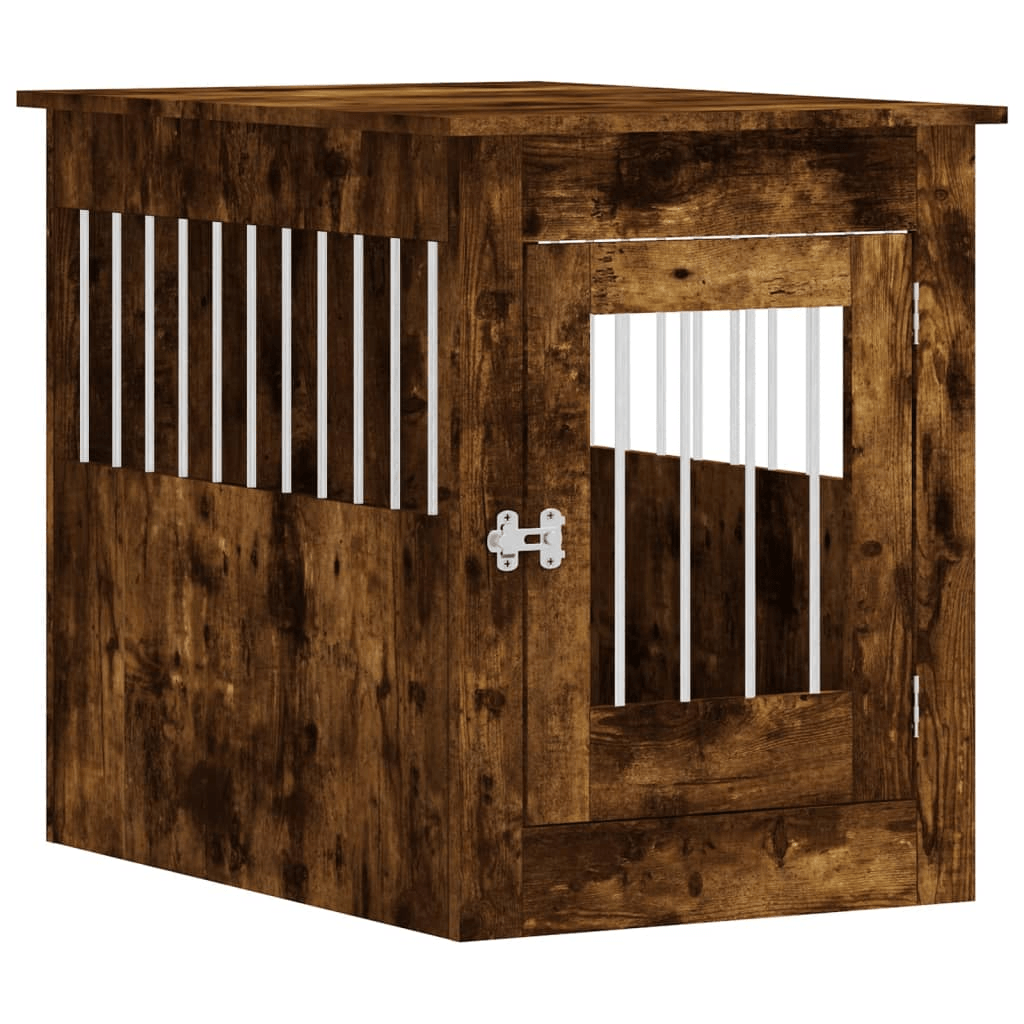 vidaXL Dog Crate Furniture Smoked Oak 55x80x68 cm