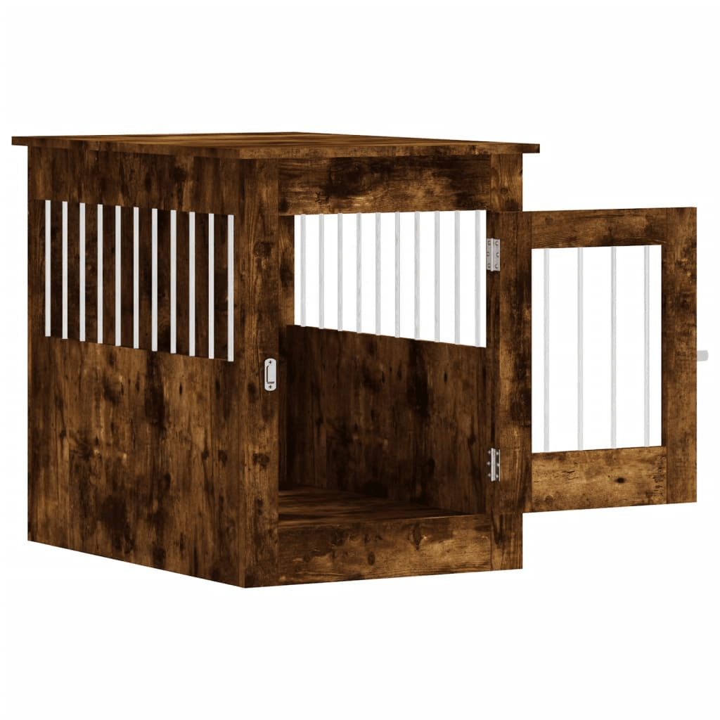 VidaXL Dog Crate Furniture | Smoked Oak 55x80x68 cm - FluffePet