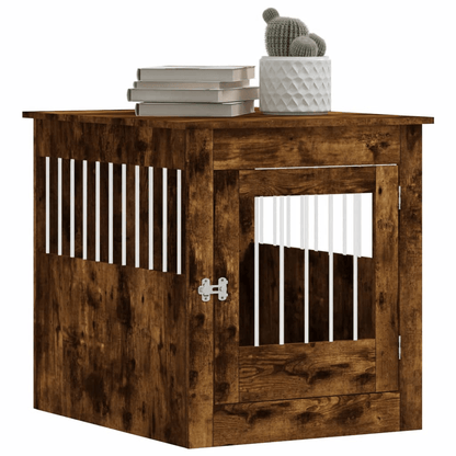 vidaXL Dog Crate Furniture Smoked Oak 64.5x80x71 cm