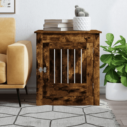 vidaXL Dog Crate Furniture Smoked Oak 64.5x80x71 cm