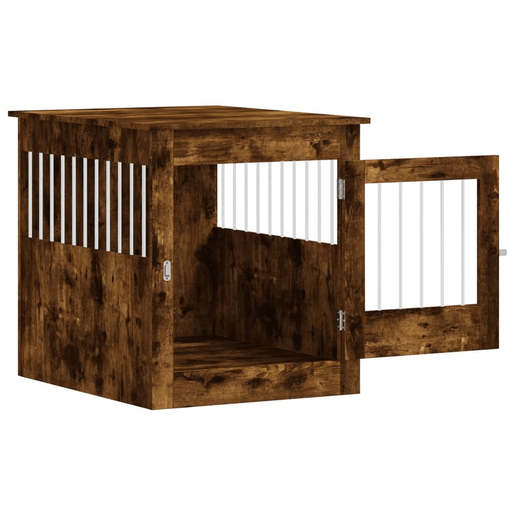 vidaXL Dog Crate Furniture Smoked Oak 64.5x80x71 cm