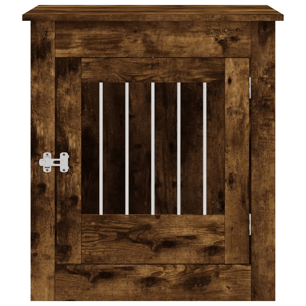 VidaXL Dog Crate Furniture | Smoked Oak 64.5x80x71 cm - FluffePet