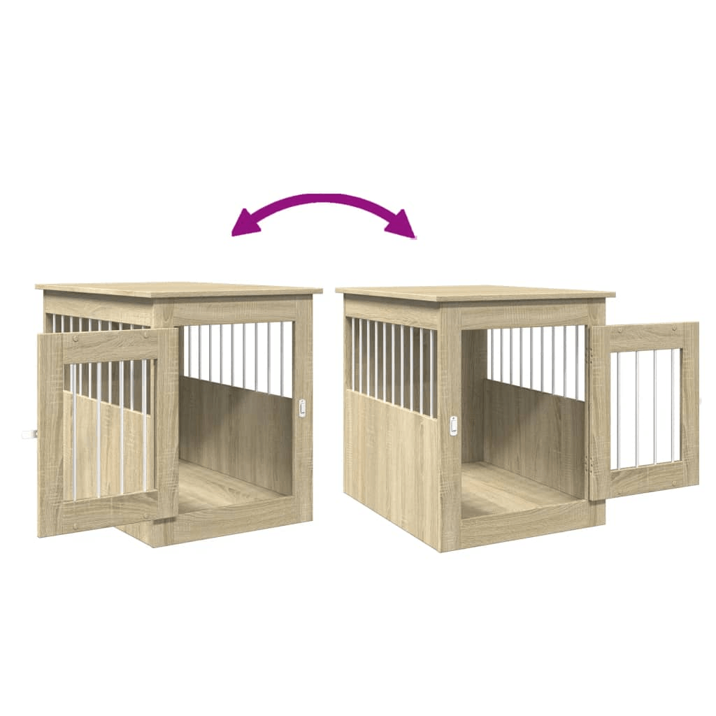 VidaXL Dog Crate Furniture | Sonoma Oak 55x75x65 cm - FluffePet