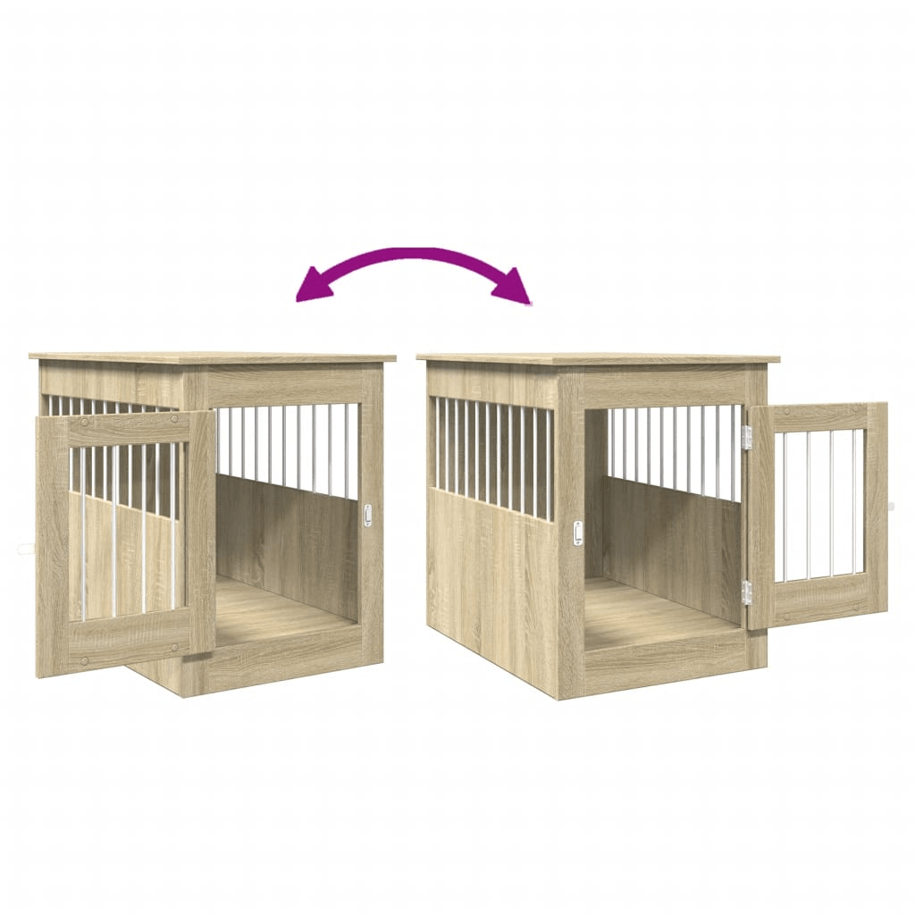 VidaXL Dog Crate Furniture | Sonoma Oak 55x80x68 cm - FluffePet