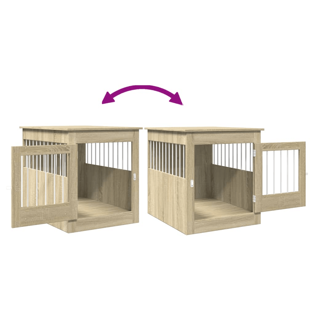 VidaXL Dog Crate Furniture | Sonoma Oak 64.5x80x71 cm - FluffePet