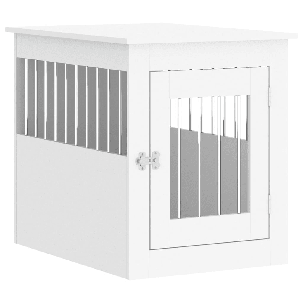 VidaXL Dog Crate Furniture | White 55x75x65 cm - FluffePet