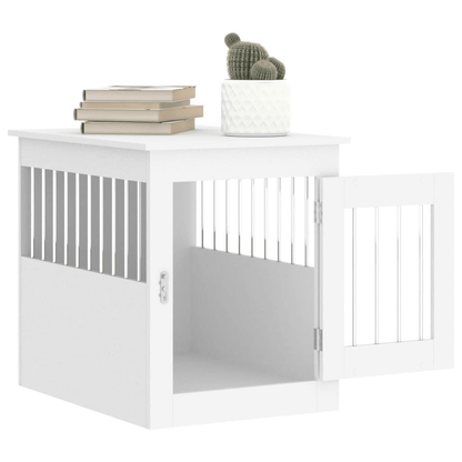 VidaXL Dog Crate Furniture | White 55x75x65 cm - FluffePet