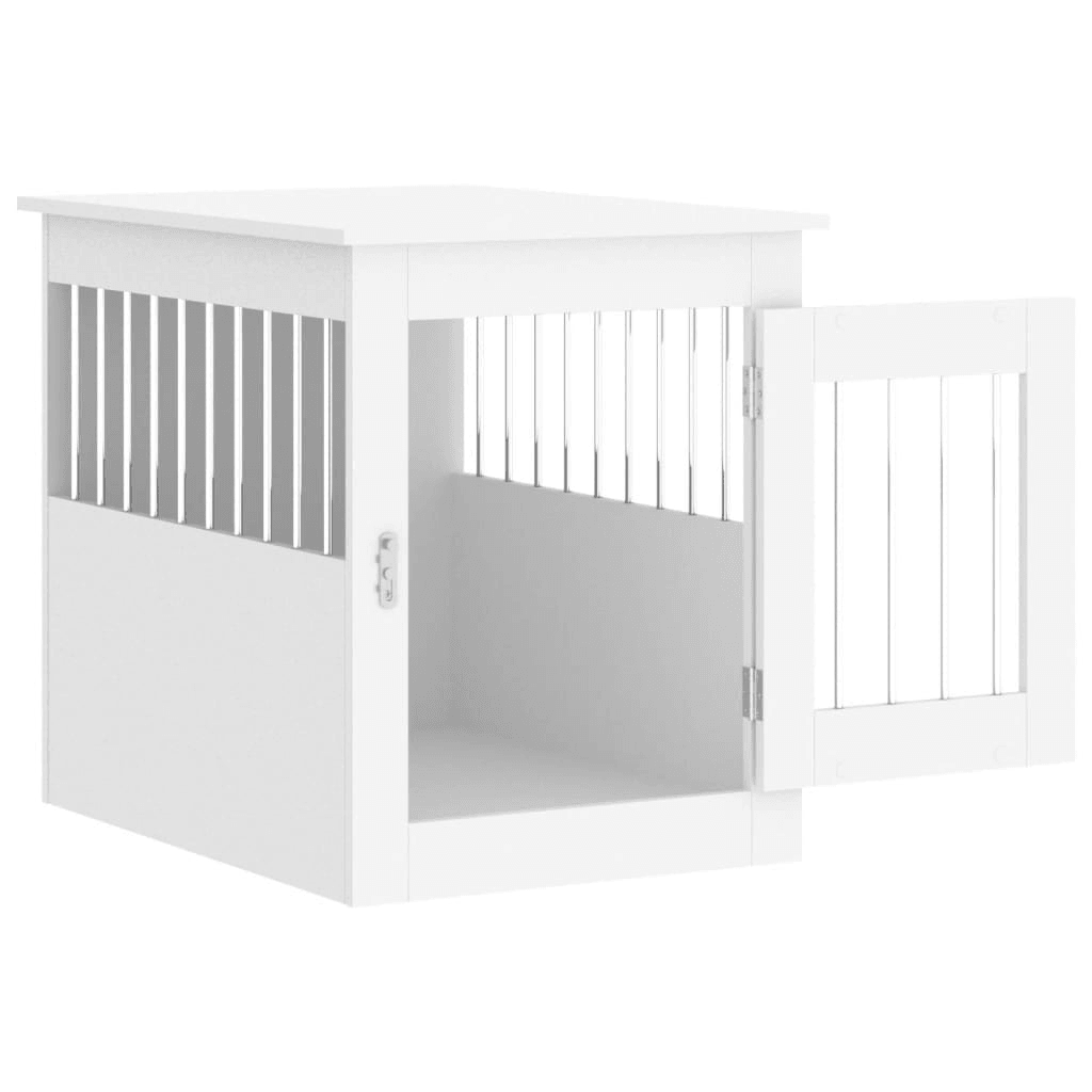 VidaXL Dog Crate Furniture | White 55x75x65 cm - FluffePet