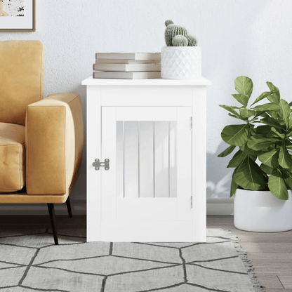 VidaXL Dog Crate Furniture | White 55x80x68 cm - FluffePet