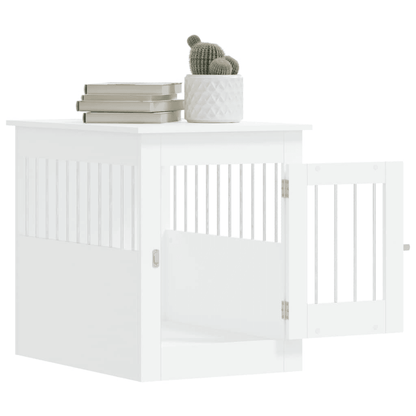 VidaXL Dog Crate Furniture | White 55x80x68 cm - FluffePet