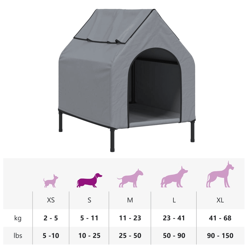 VidaXL Dog House Anthracite | Oxford Fabric and Steel 90 x 65 x 85 cm - FluffePet